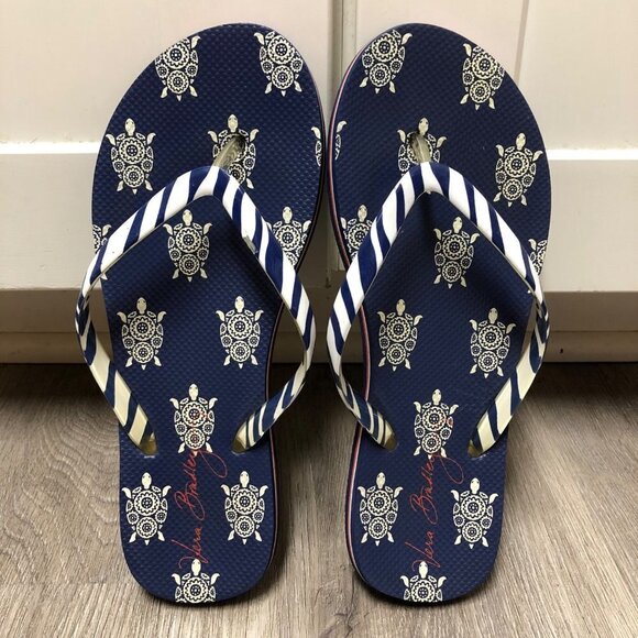 Vera Bradley Shoes - Vera Bradley Size 7/8 Turtle Flip Flops Red White and Blue Patriotic Sandals